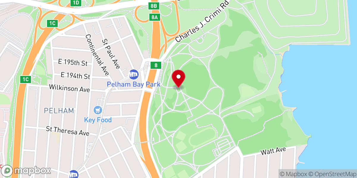 Map showing location of Pelham Bay Nature Center