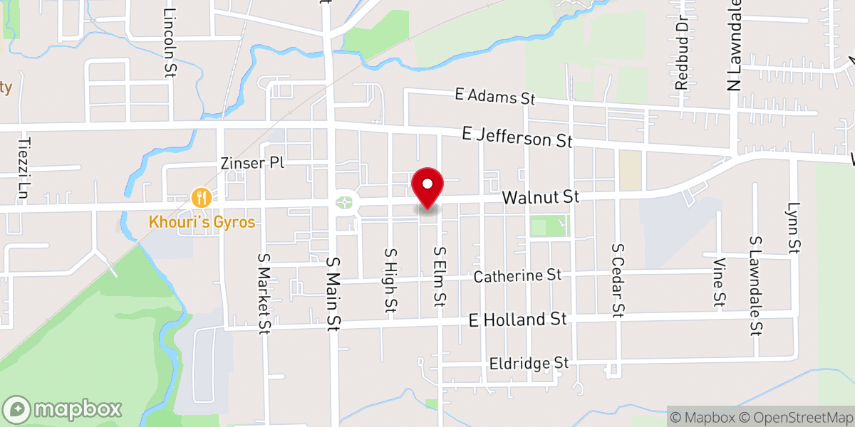 Map showing location of Cana Lutheran Church