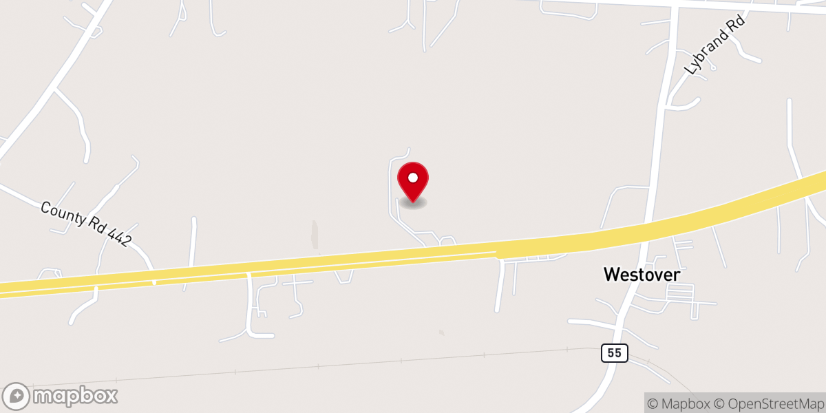 Map showing location of New Life Church Assemblies of God