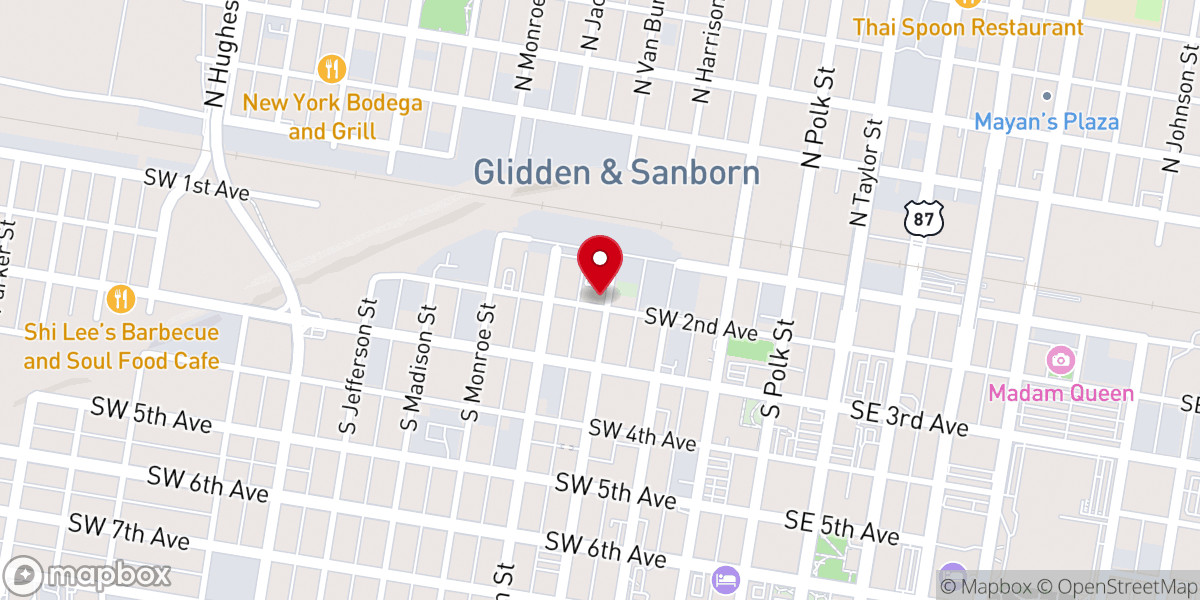 Map showing location of Historic Mount Zion Church