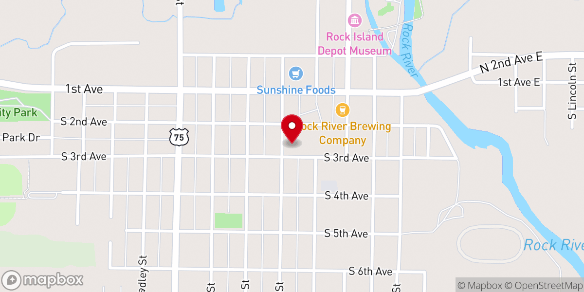 Map showing location of Immanuel Lutheran Church