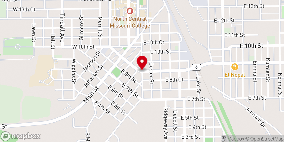 Map showing location of St. Philip's Episcopal Church