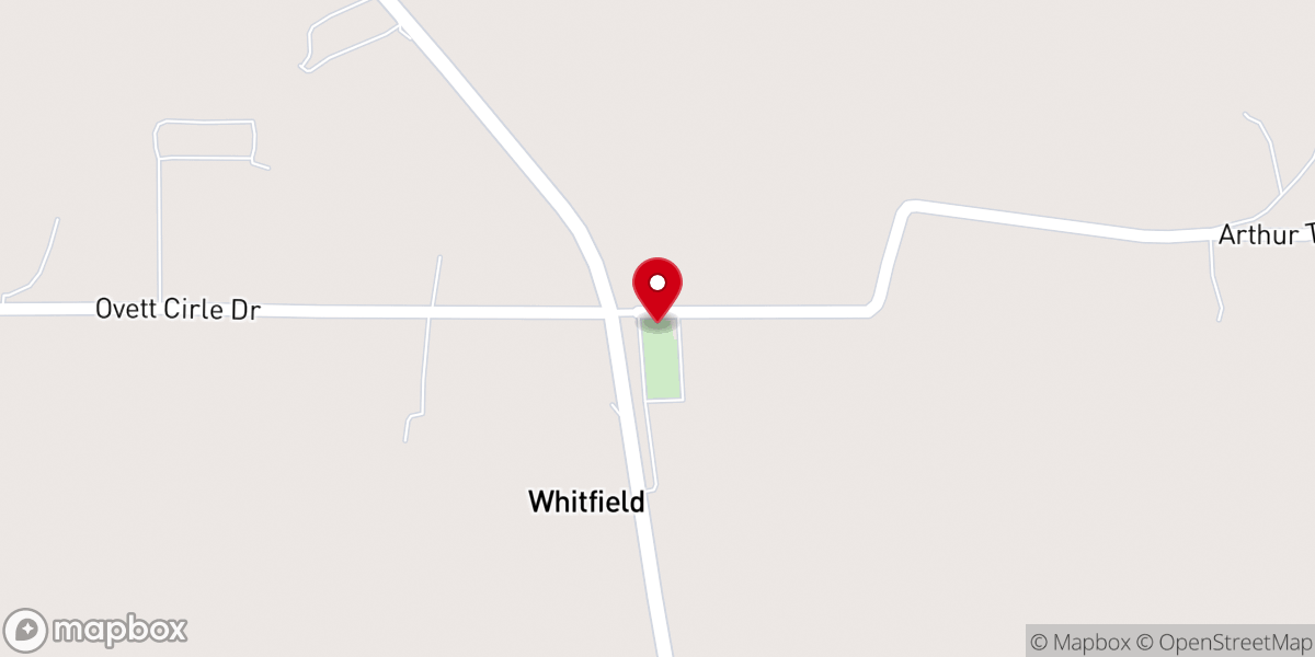 Map showing location of Whitfield Baptist Church