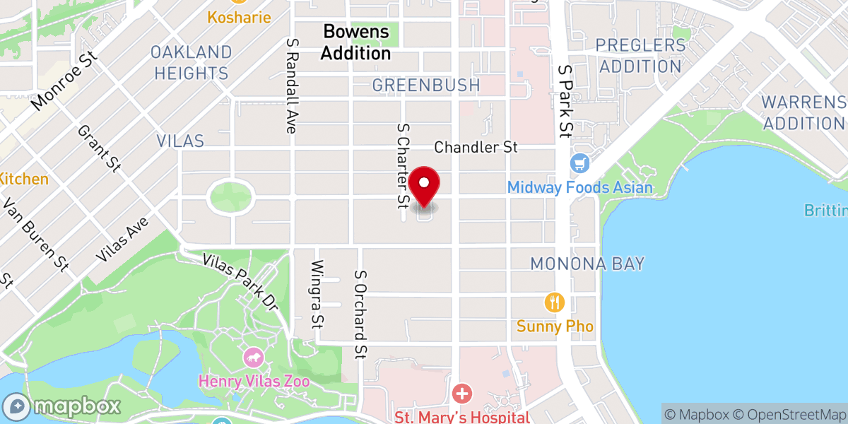 Map showing location of Madison Korean United Methodist Church