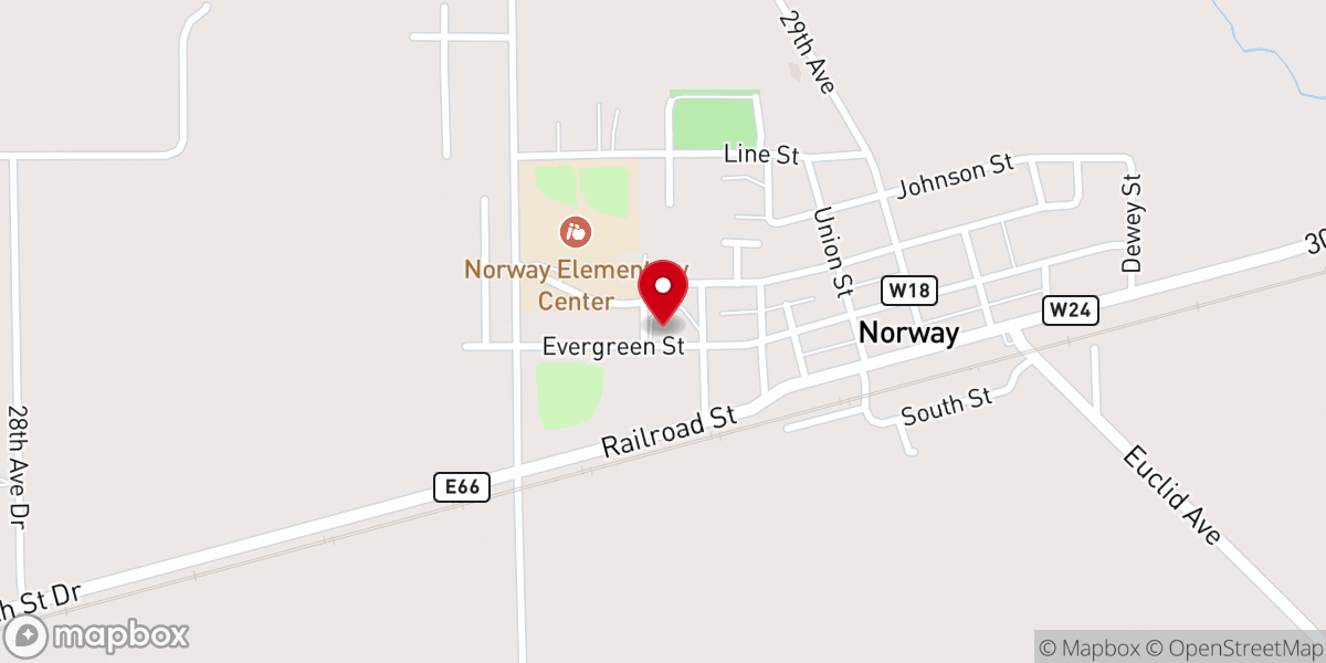 Map showing location of St Michael's Parish Center