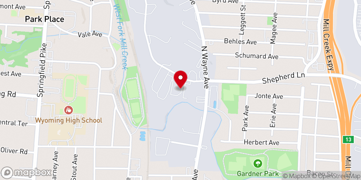 Map showing location of Spirit of Christ Church