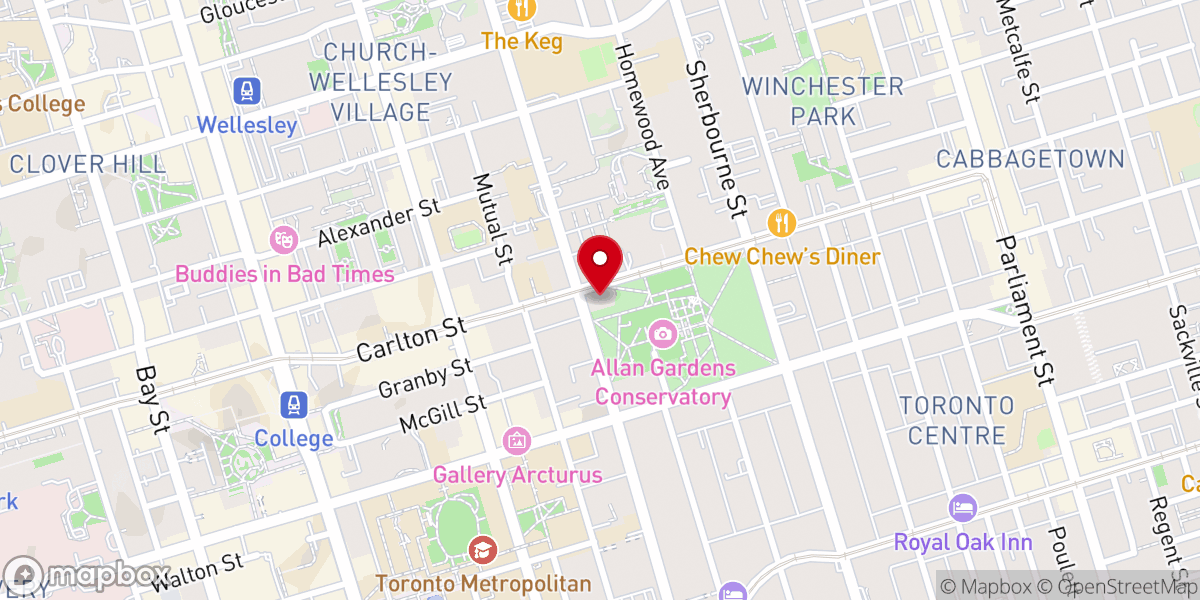 Map showing location of Grace Toronto Church