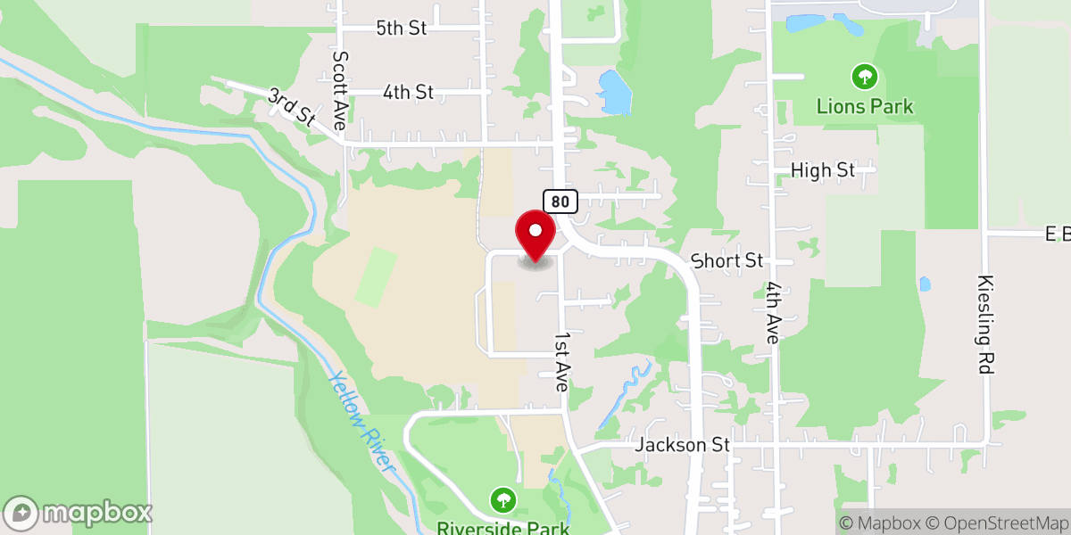 Map showing location of St John's Lutheran Church