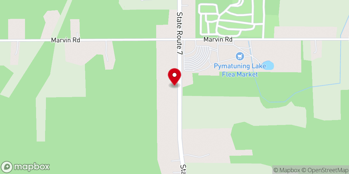 Map showing location of Pymatuning Community Church