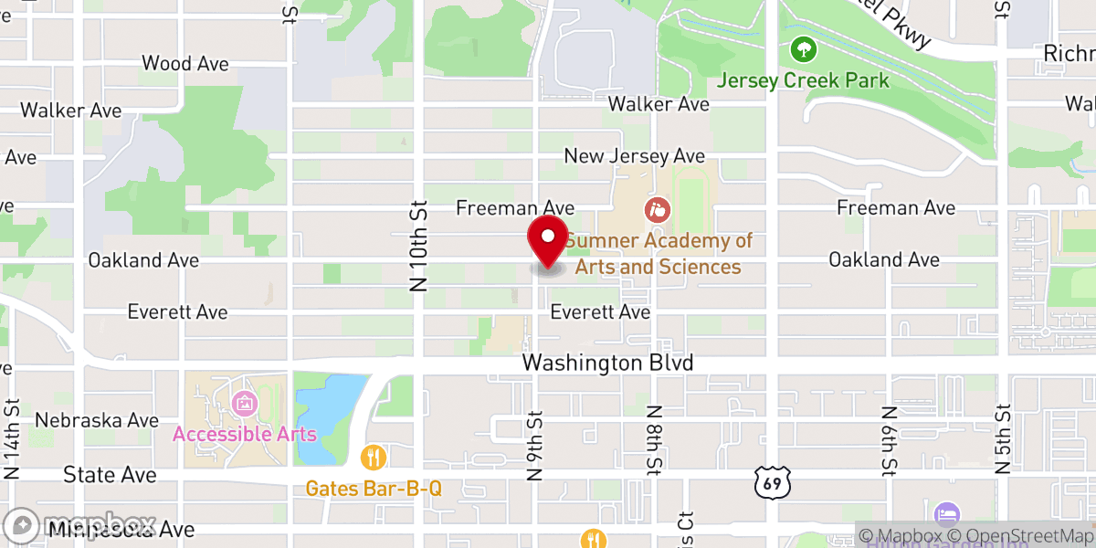 Map showing location of Forest Grove Baptist Church