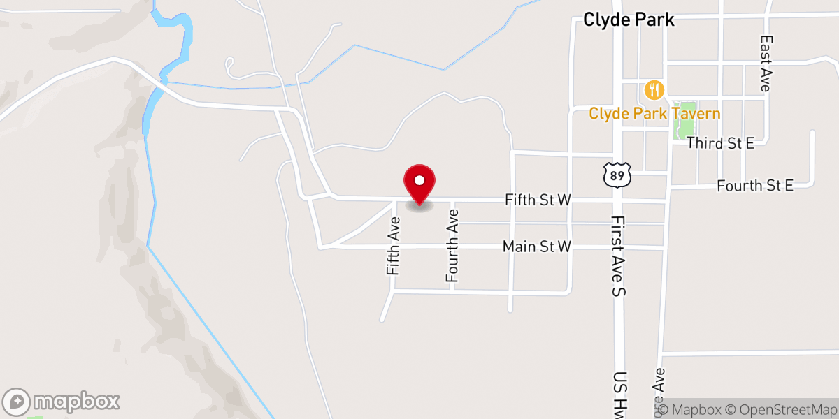 Map showing location of Clyde Park United Methodist Church