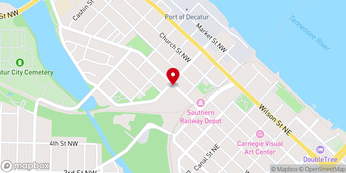 Map showing location of First Missionary Baptist Church
