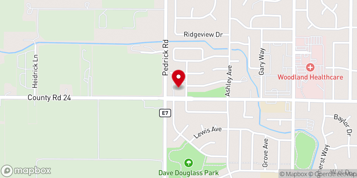 Map showing location of Woodland Presbyterian Church