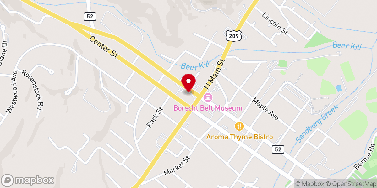 Map showing location of Ellenville Assembly of God