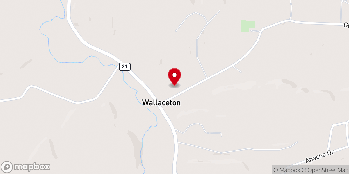 Map showing location of Wallaceton Baptist Church