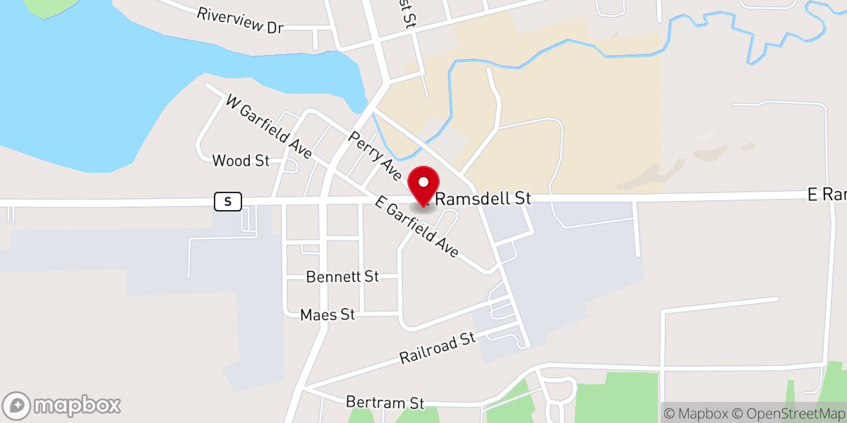 Map showing location of St John's Lutheran Church