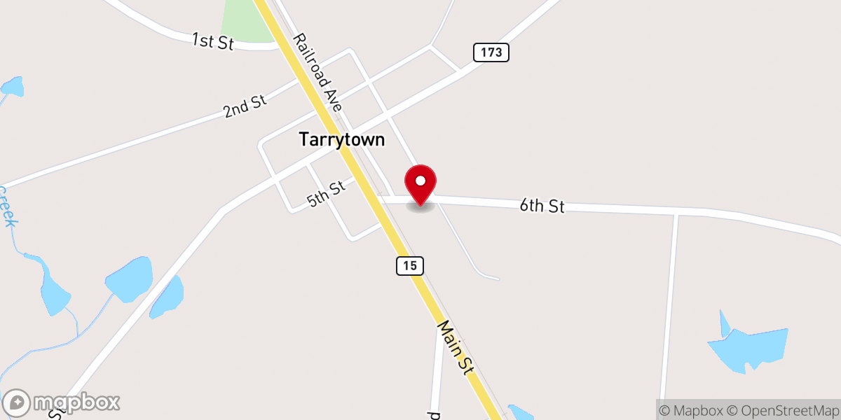 Map showing location of Tarrytown Baptist Church