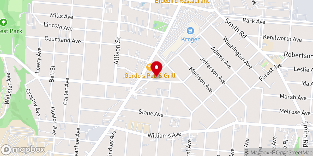 Map showing location of Ashland Ave Baptist Church