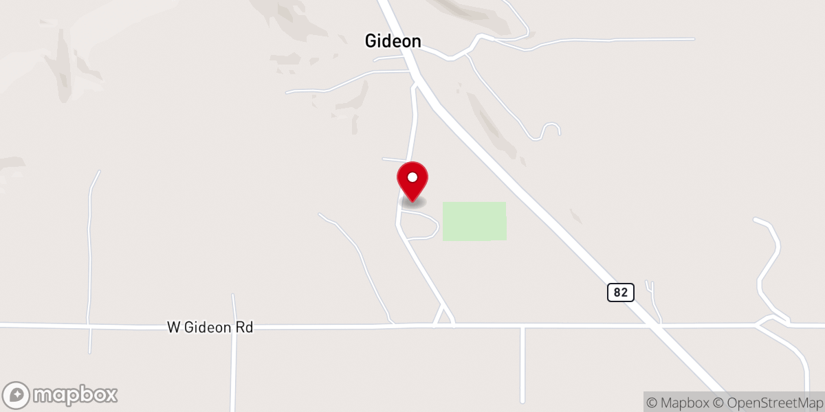 Map showing location of Blue Springs Church