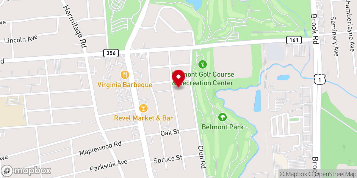 Map showing location of Victory Baptist Church