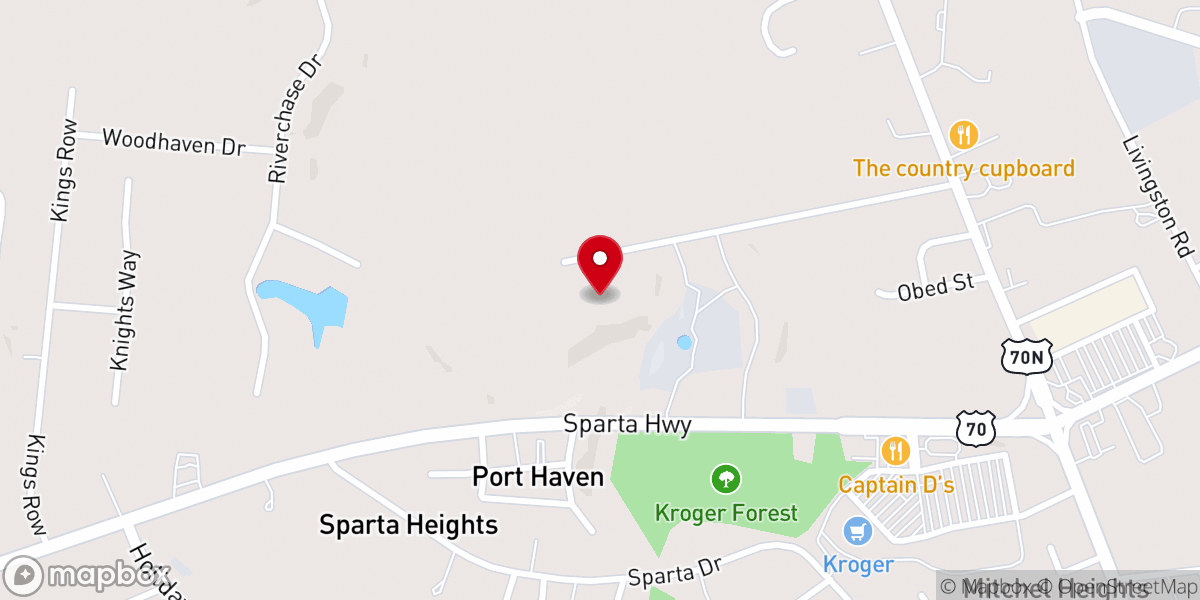 Map showing location of Cumberland Fellowship Baptist Church
