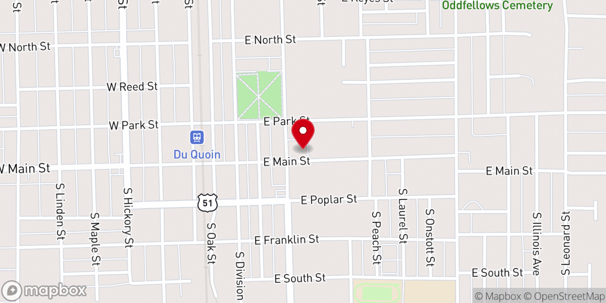 Map showing location of First Christian Church Du Quoin