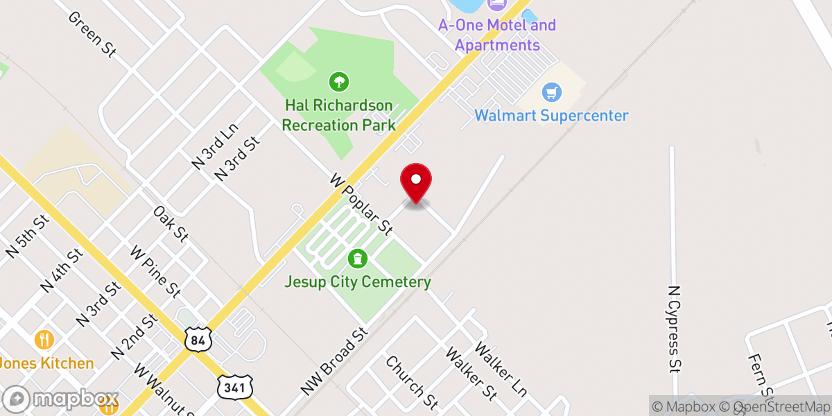 Map showing location of Northside Bible Baptist Church