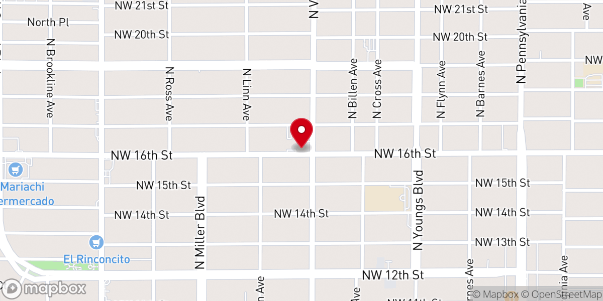 Map showing location of Crestwood Vineyard Church
