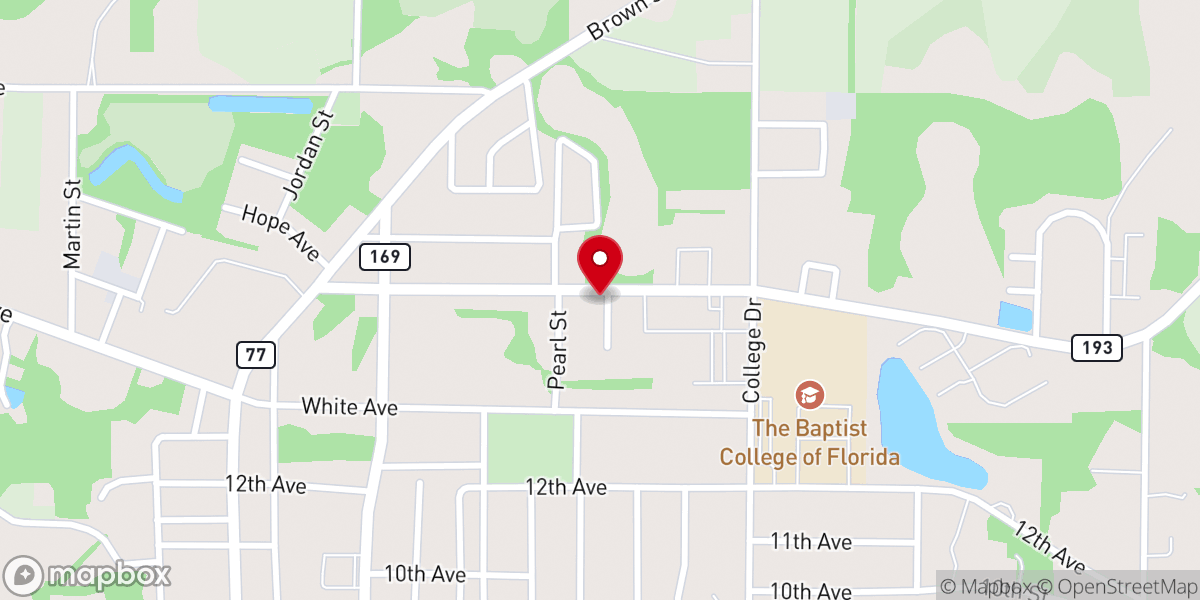 Map showing location of New Beginnings Baptist Church