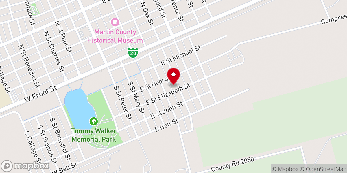 Map showing location of Iglesia Bautista Calvario