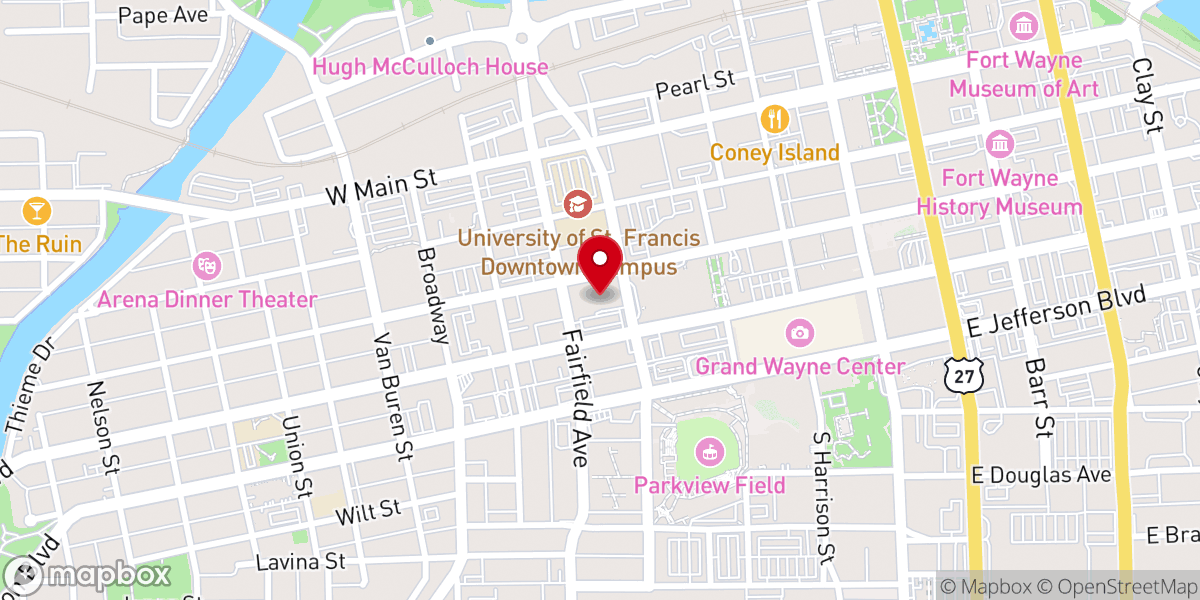 Map showing location of Trinity English Lutheran Church