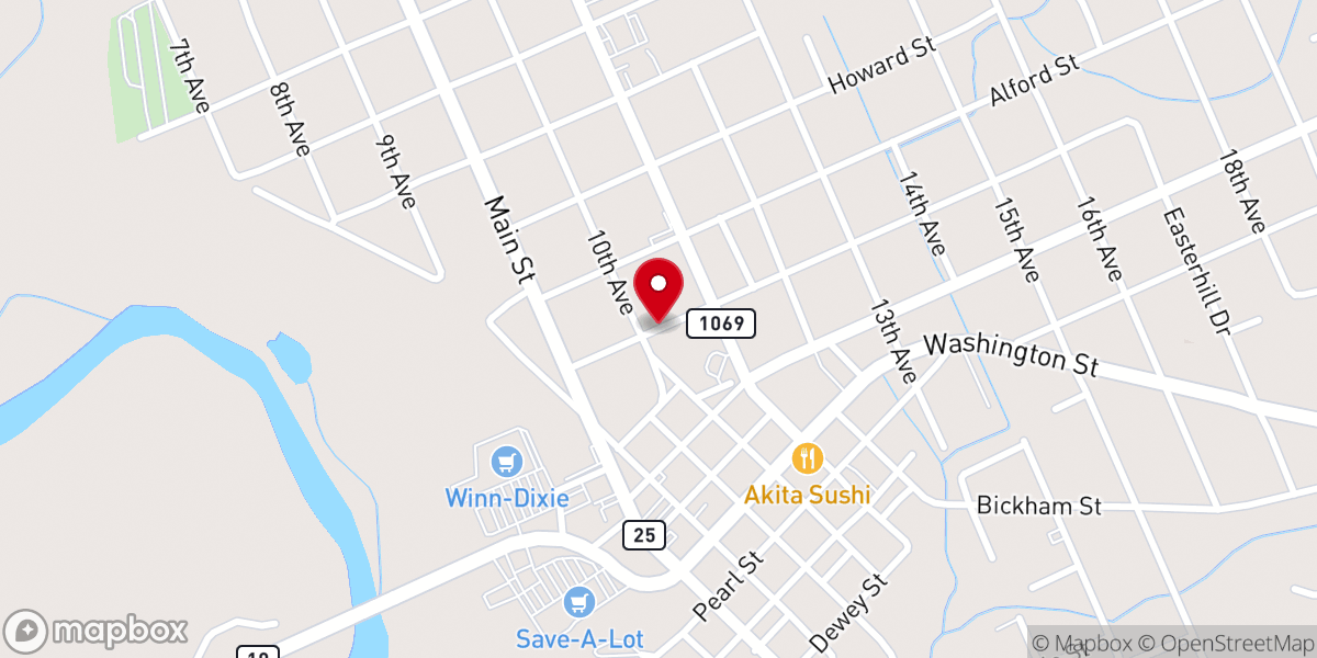 Map showing location of Washington Parish Council On Aging