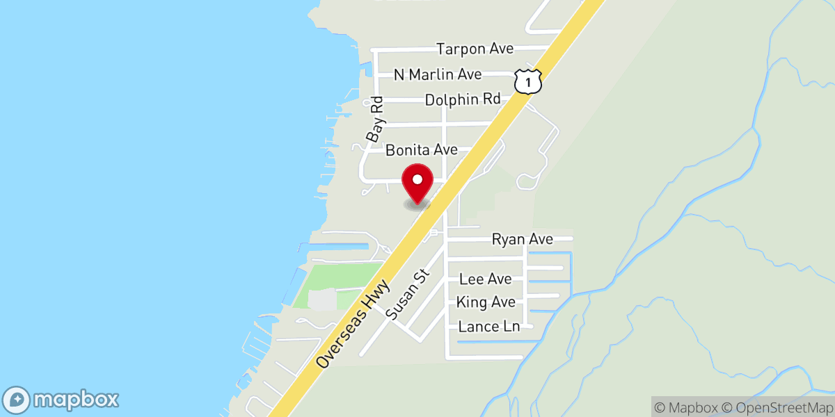 Map showing location of Key Largo Baptist Beachurch