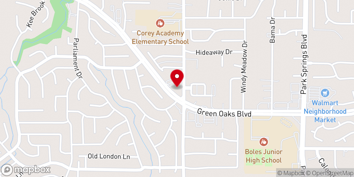Map showing location of Abundant Life Church of Arlington