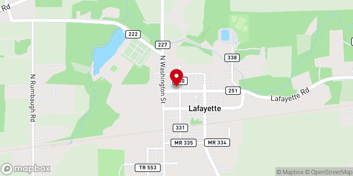 Map showing location of Lafayette First United Methodist