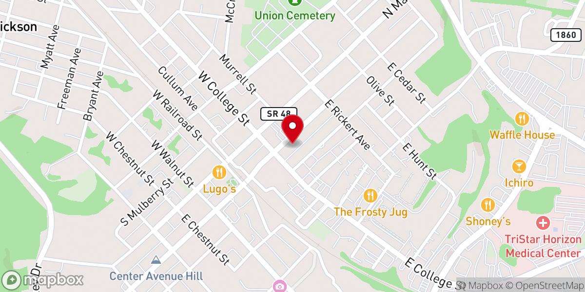 Map showing location of St. James Episcopal Church