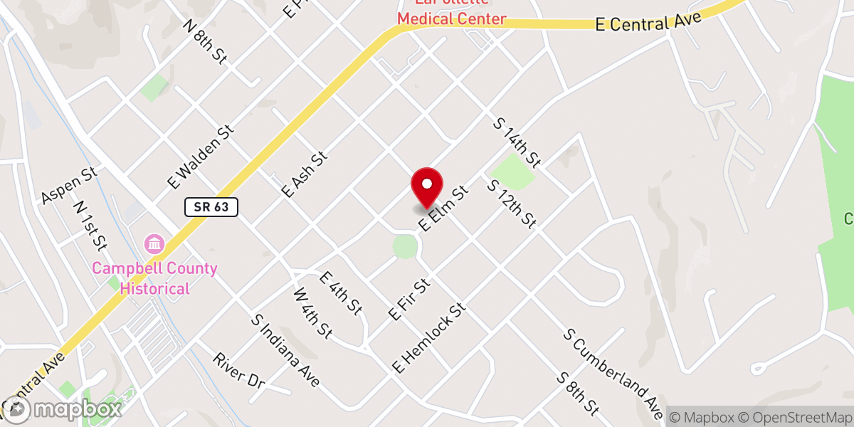 Map showing location of First Apostolic Church of LaFollette