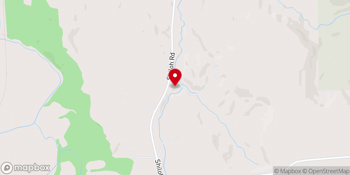 Map showing location of Shiloh Church