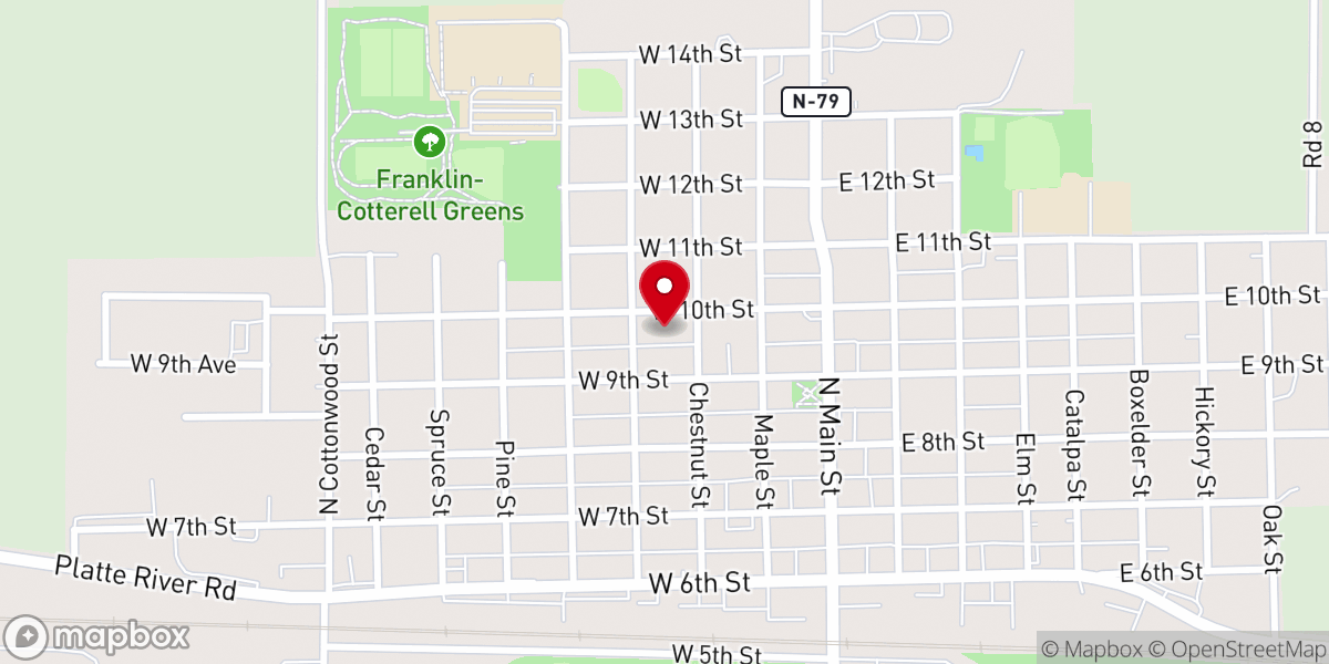 Map showing location of United Presbyterian Church