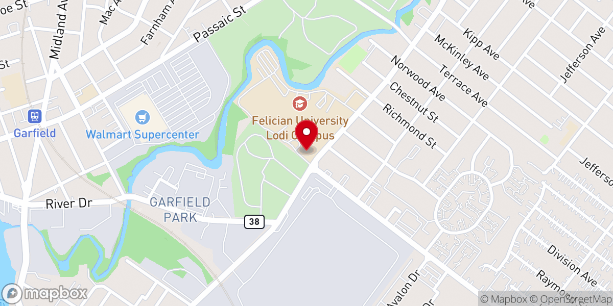 Map showing location of Felician Sisters Convent