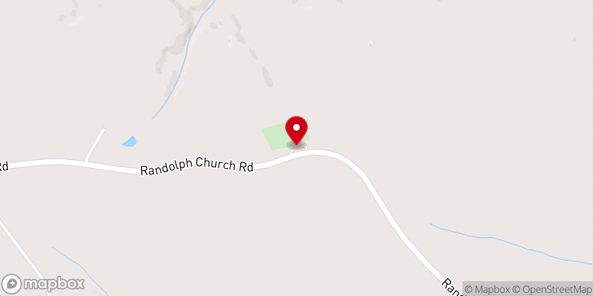 Map showing location of Randolph Baptist Church