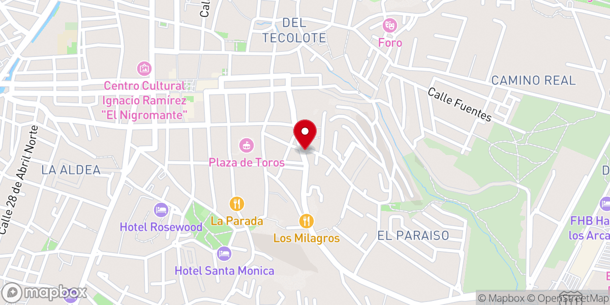 Map showing location of La Ermita