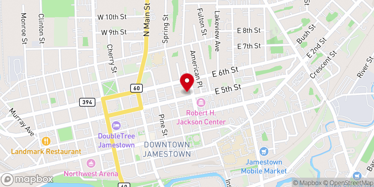 Map showing location of First Presbyterian Church