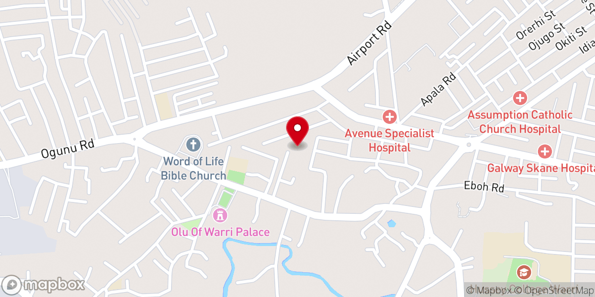 Map showing location of Celestial Church of Christ, Warri Parish 1, Arch-Provincial Headquarters.