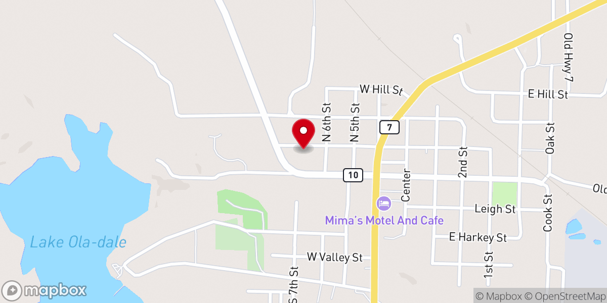 Map showing location of Ola Christian Academy