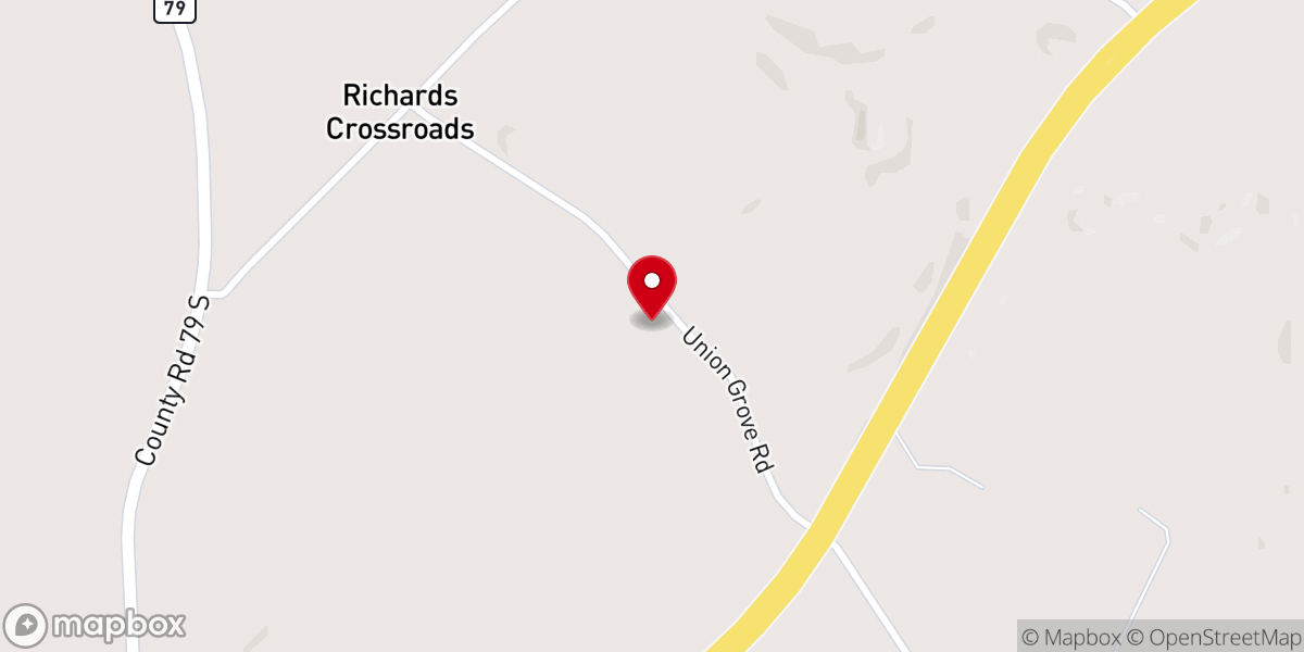 Map showing location of Union Grove Missionary Baptist Church