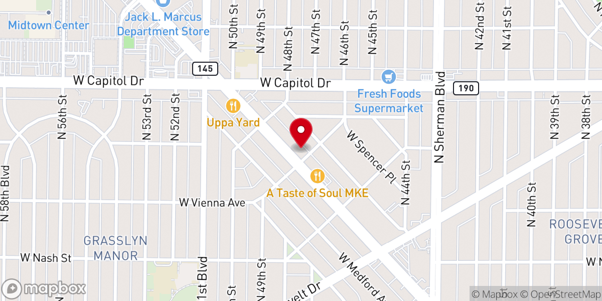 Map showing location of Love Ministries Church