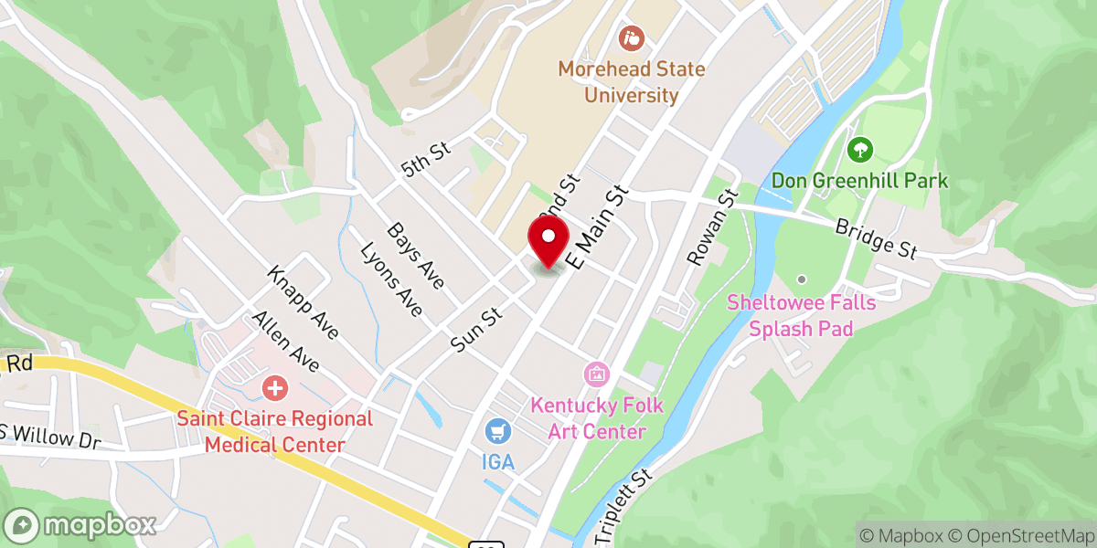 Map showing location of First Baptist Church