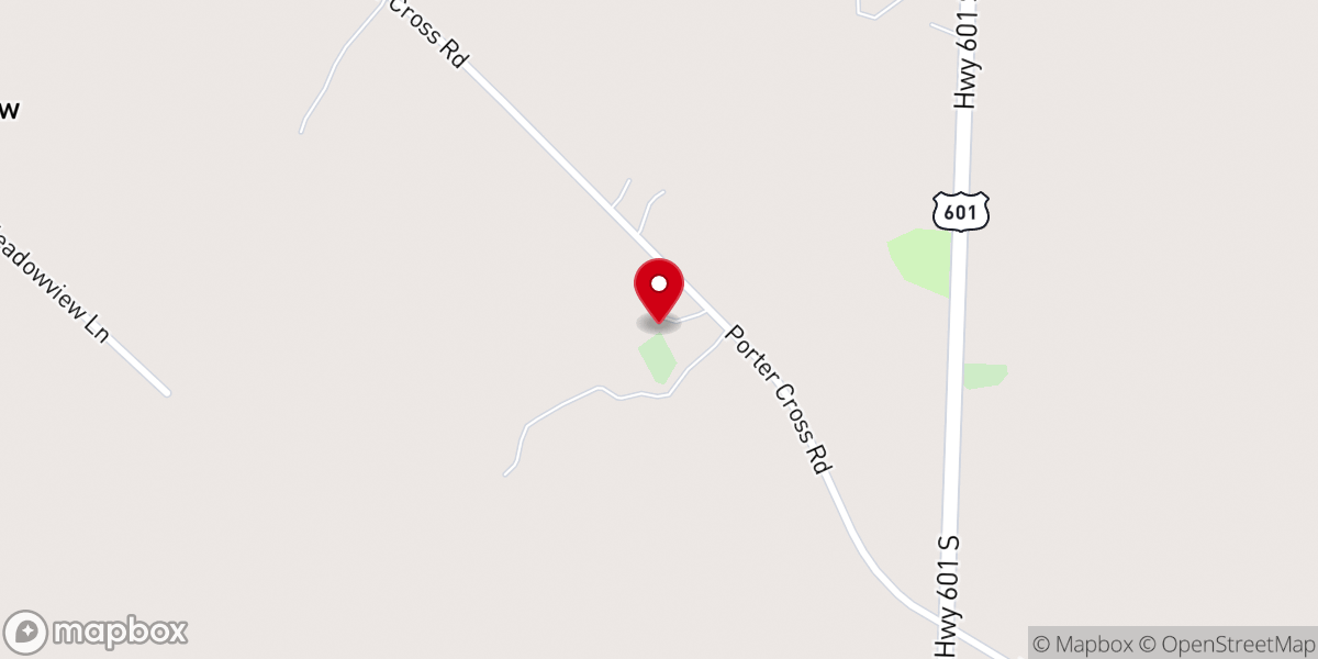 Map showing location of Concord Baptist Church