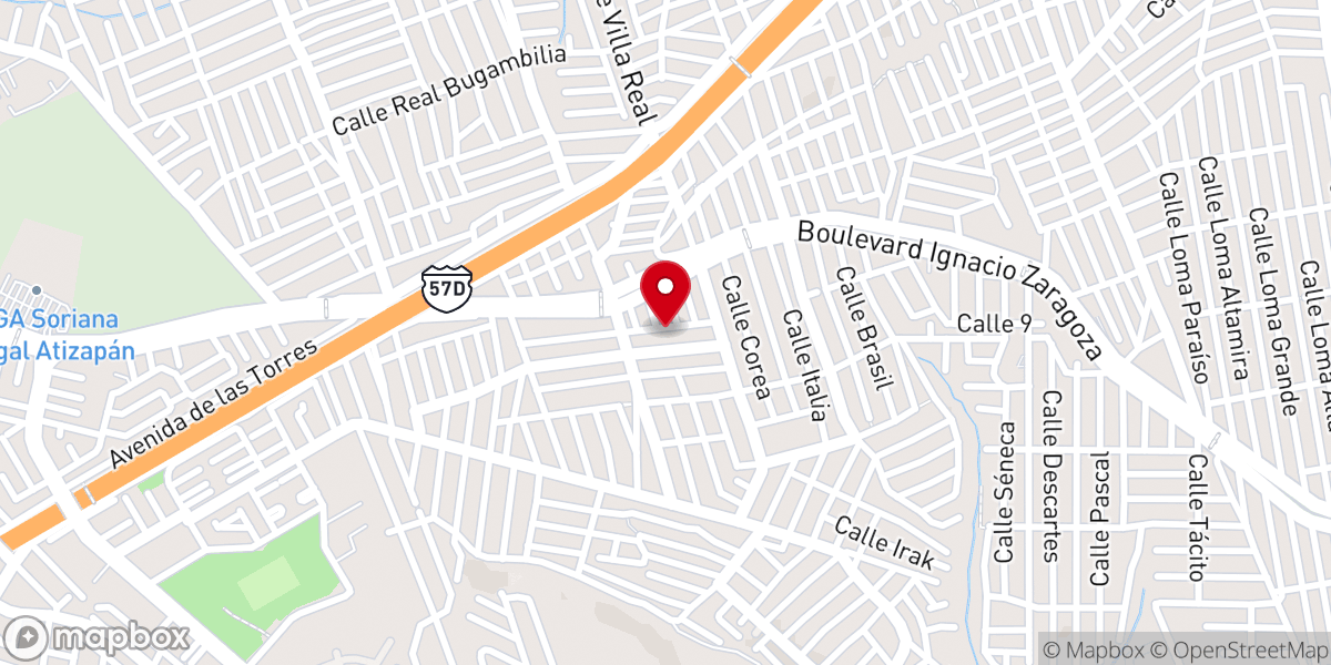 Map showing location of Centro Cristiano Recinto Santo.